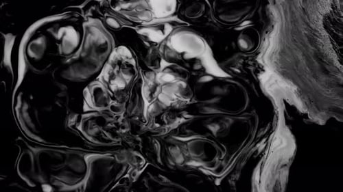 Abstract Monochrome Ink Paint Blending