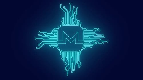 Neon Circuit Board Microchip Line Animation