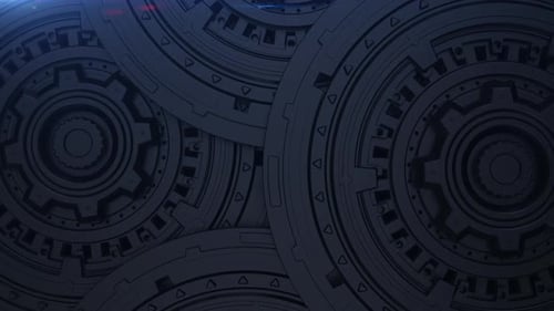 Futuristic Rotating Gears Logo Reveal Animation