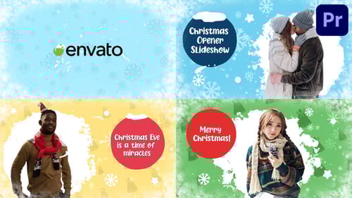 Festive Christmas and New Year Slideshow with Animated Brush Transitions