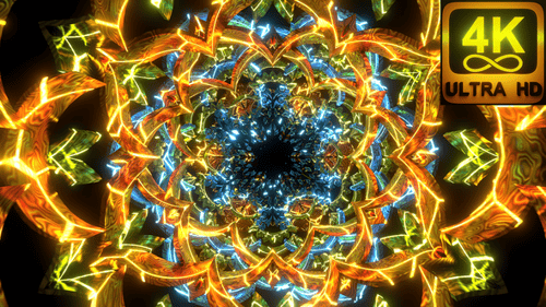 Kaledidoscope Abstract 3d Seamless Psychedelic Tunnel Visual Vj Toga Loop