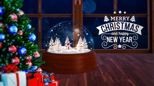 Christmas Snow Globe Text and Logo Reveal
