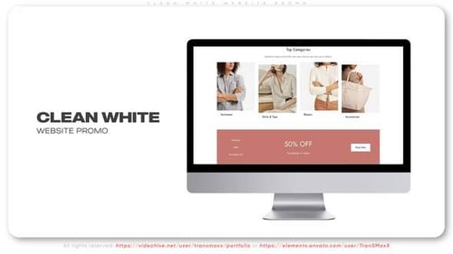 Website Promo with Minimalist White Design
