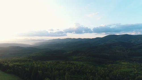 the Wooded Mountains Aerial View
