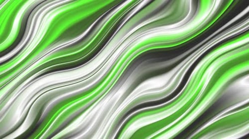 Abstract Green Colorful Fabric Seamless Loop Background.Wavy Silk Cloth Fluid Line