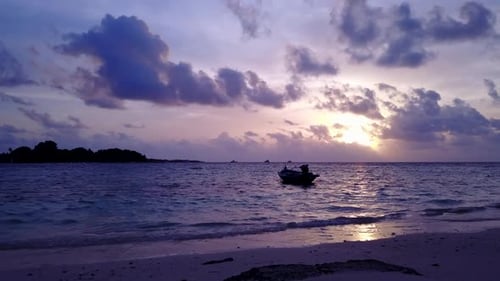 Aerial drone view nature of beautiful seashore beach journey by clear ocean and white sand backgroun