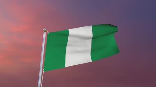 Nigeria National Flag Waving in a Gentle Breeze