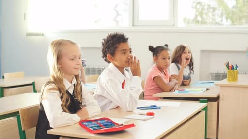 School Children Are Participating Actively in Class