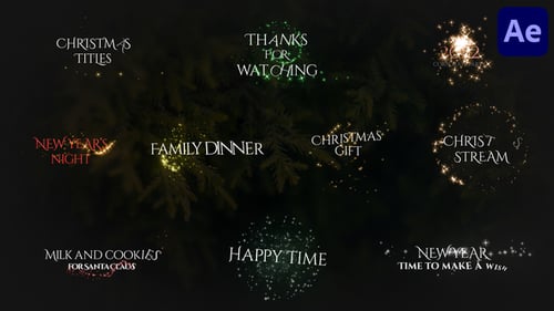 Sparkling Particle Text Titles for Festive Holiday Seasons