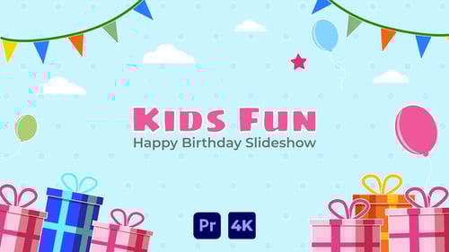 Kids Fun - Happy Birthday Slideshow | Premiere Pro MOGRT