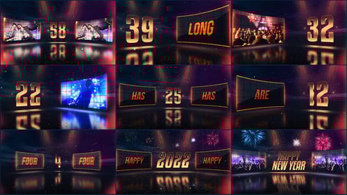 Dynamic 3D Event Countdown with Fireworks Display