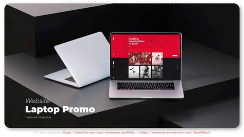 Promoción elegante de portátiles para sitios web