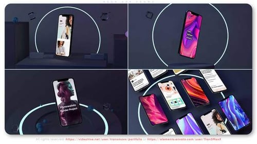 Dynamic Neon Phone Mockup for App UI Promotion