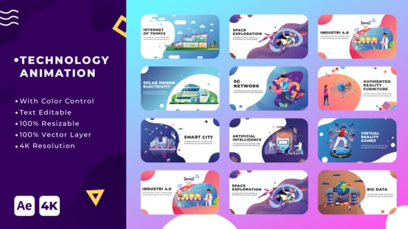 Technology Animation | After Effects, Elements ft. 5g & aep - Envato