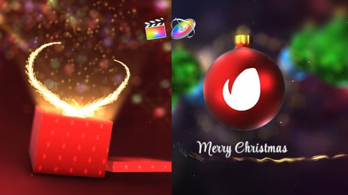 Festive Christmas Ornament Logo Reveal with Magical Particle Trails