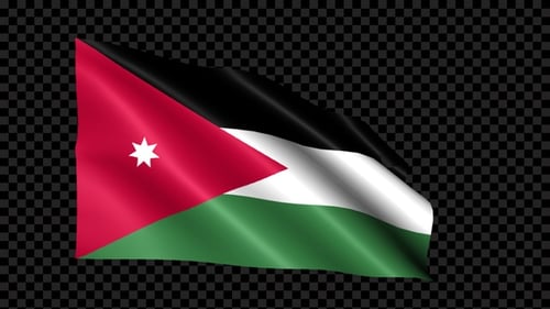 Jordan National Flag Realistic Waving Animation