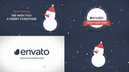 Festive Snowman Logo Reveal for Christmas and New Year