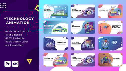 Animación tecnológica | Premiere Pro MOGRT