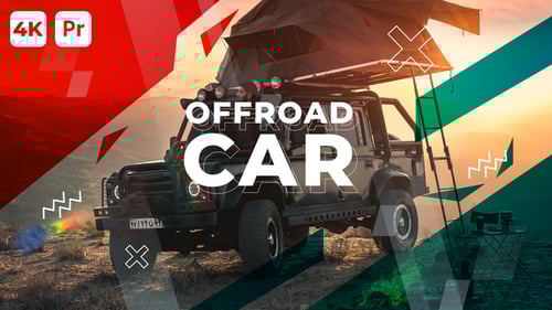 Dynamic Offroad Car Slideshow with Geometric Motion