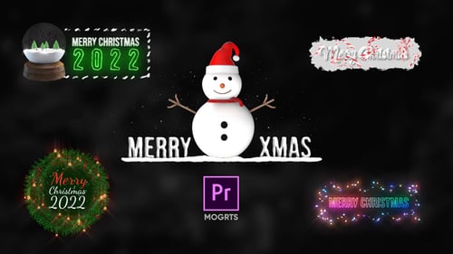 Animated Neon Christmas Greetings and Festive Titles