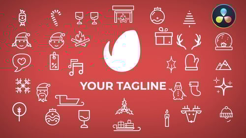 Christmas Icons And Logo Reveal || DaVinci Resolve
