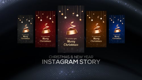 Elegant Christmas and New Year Instagram Story Greeting
