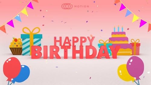3D Happy Birthday Greeting Intro for DaVinci Resolve
