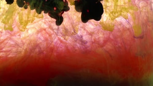 Abstract Colorful Ink Flowing in Water
