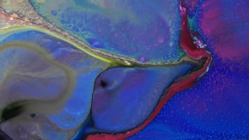 Liquid Colorful Paint Pattens Mix In Slow Motion 4