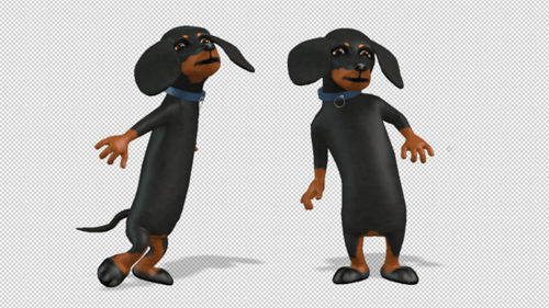 3D Animated Cartoon Dachshund Dog Performing Various Actions