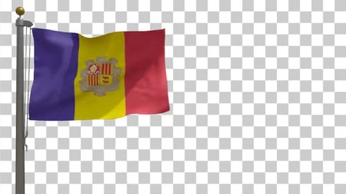 Andorra National Flag Waving Animation