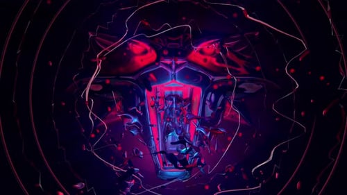 Neon Panther Head Logo Reveal Animation