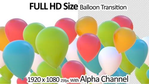 Colorful 3D Balloons Floating Up Celebration Loop