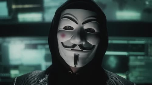 Anonymous Scammer Looking at the Camera