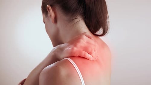 Woman with Pain in Her Neck