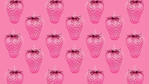 Colorful Shinny Rotating Strawberry Composition Animated Background