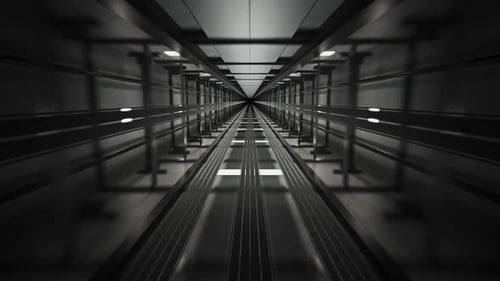 Abstract Modern Elevator Shaft Tunnel Travel Loop