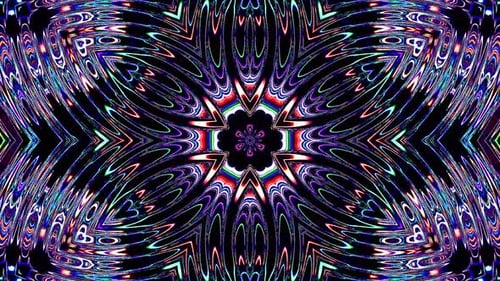 line wave motion, colorful circle shape, on a black background