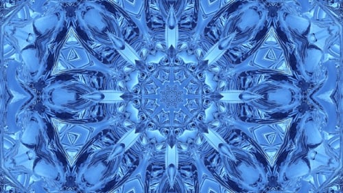Abstract Blue Liquid Kaleidoscope Background Loop