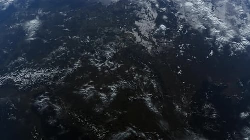 view of the globe from space of the European part of land at sunrise