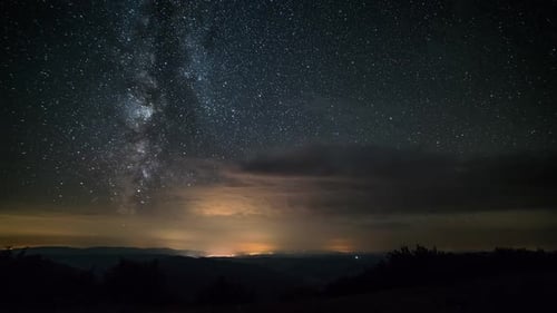 Milky Way Galaxy Stars in Starry Night