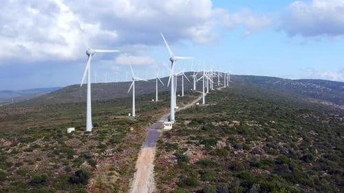 Wind Turbines Spinning