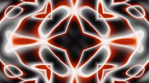 Langsamer orangefarbener und weißer Kaleidoskop-Loop-Anim