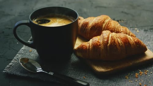 Coffee and Croissants Still Life