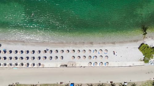 Aerial View of Beach and Turquoise Water