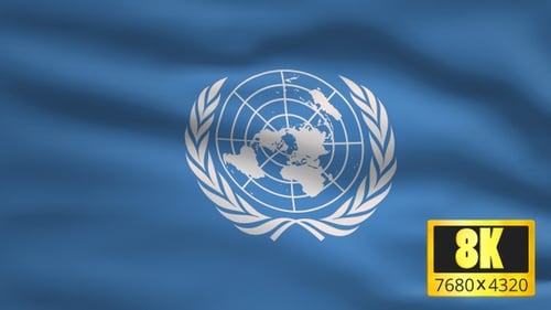 Waving United Nations Flag Seamless Loop Animation