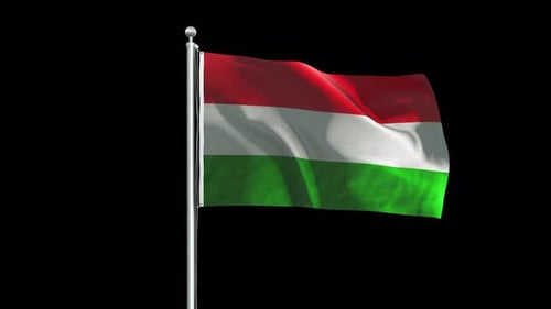 Realistic Waving Flag of Hungary with Fabric Movement