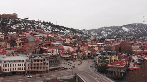 Panning View Of Georgia Capital City Old Town