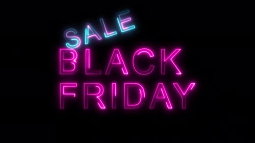 Neon Black Friday Sale Text Animation