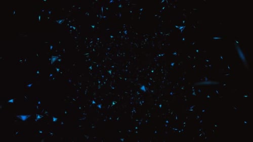 Abstract Blue Glowing Triangles Digital Particle Background